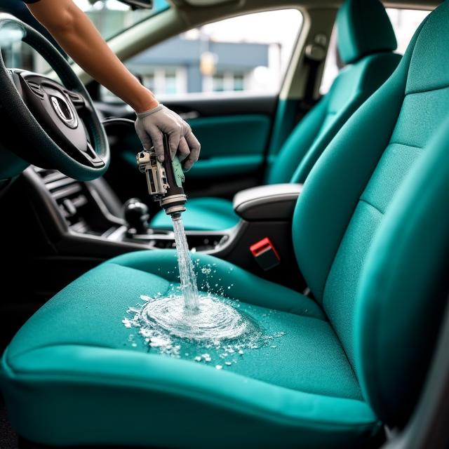 Maquinaria de inyección-extracción profesional siendo usada en un coche